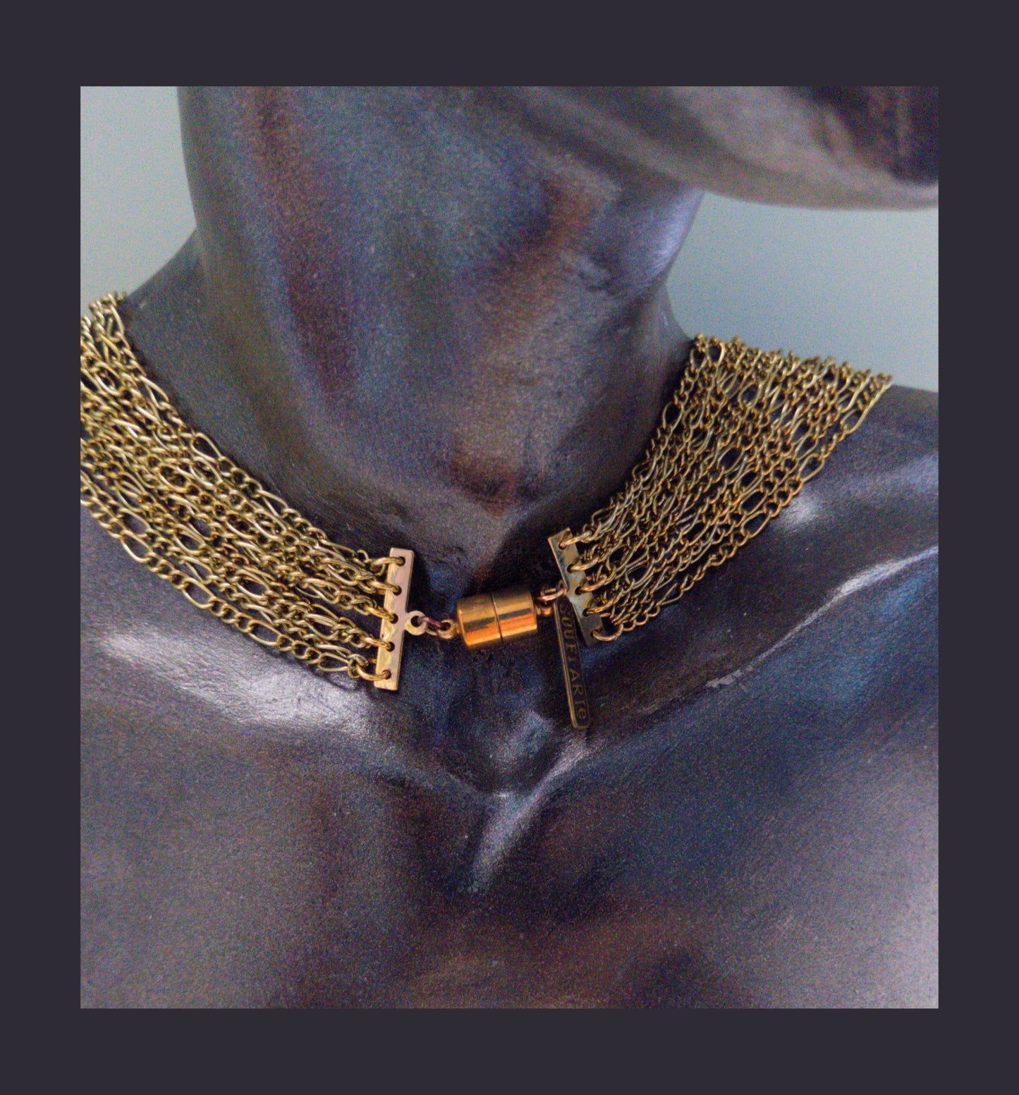 Sand Dollar Talisman Necklace Brass with Black Faceted Onyx | SOUFiiARTe Resort Jewelry