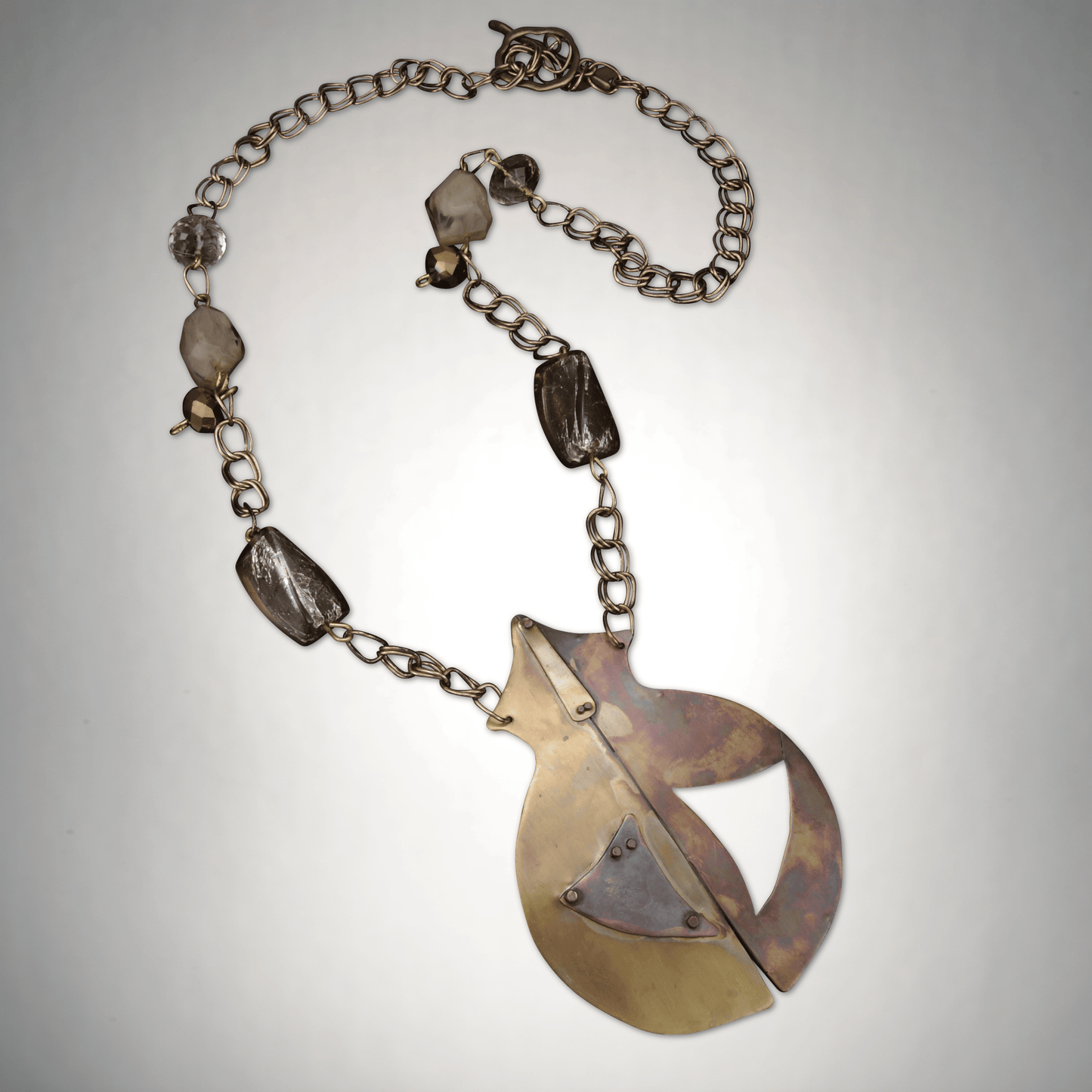 Celestial Inspiration Brass & Fashion Bead Pendant Necklace | SOUFiiARTe